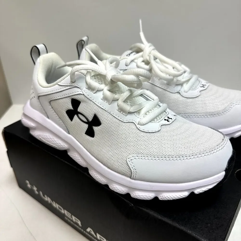 NIB NOS Under Armour W Charged Assert 9 White Sneaker Mesh Runner 7 Wide (D) - Picture 3 of 9